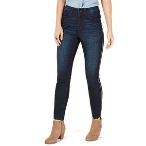 NWT Womens Size 4 12 or 14 Style & Co. Blue Chain-Link High Waisted Skinny Jeans
